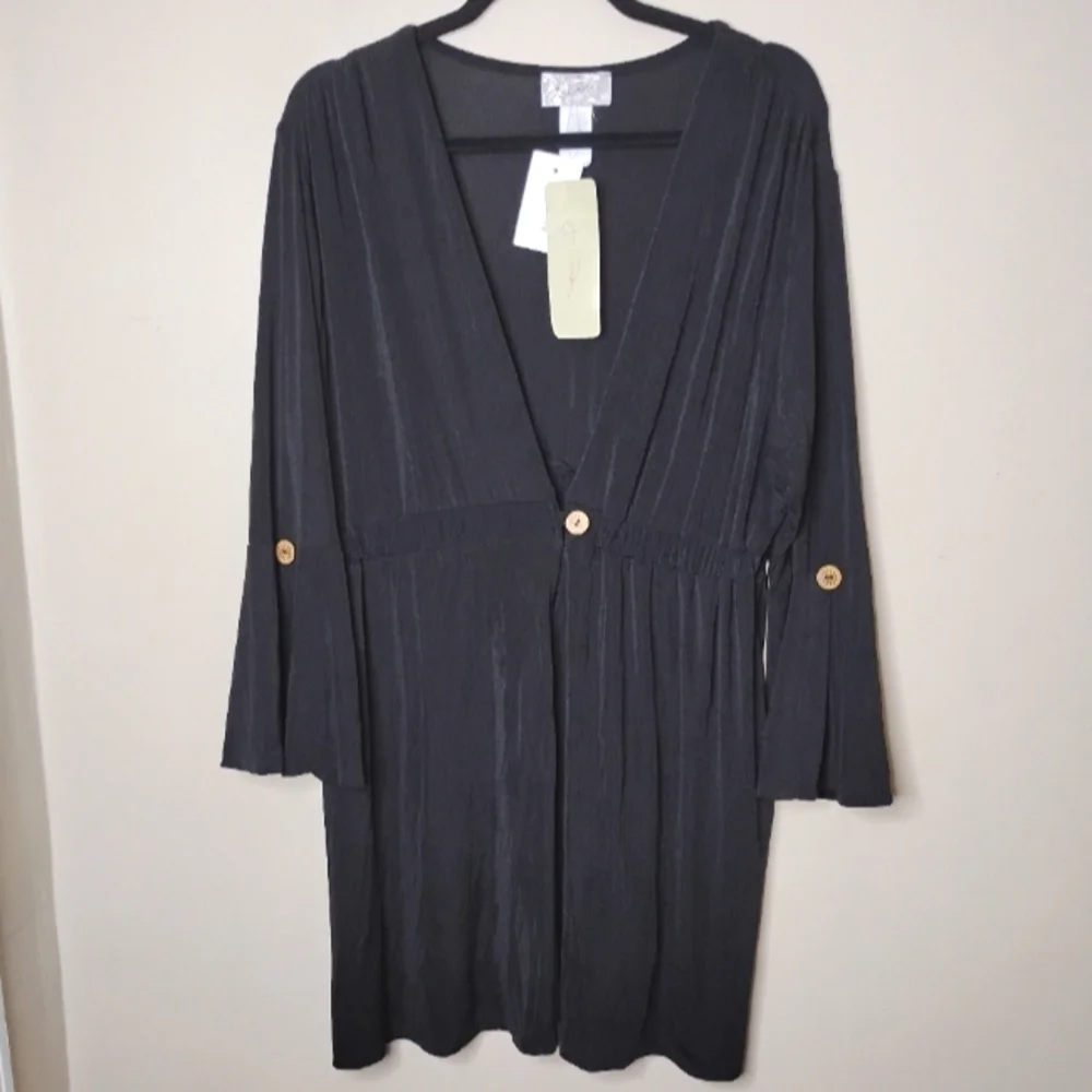 NWT J. Valdi Black Swim Cover-Up - XL